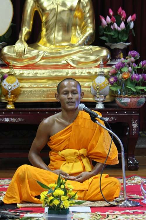 Buddhist Monk Meditation Religious Rite Thai