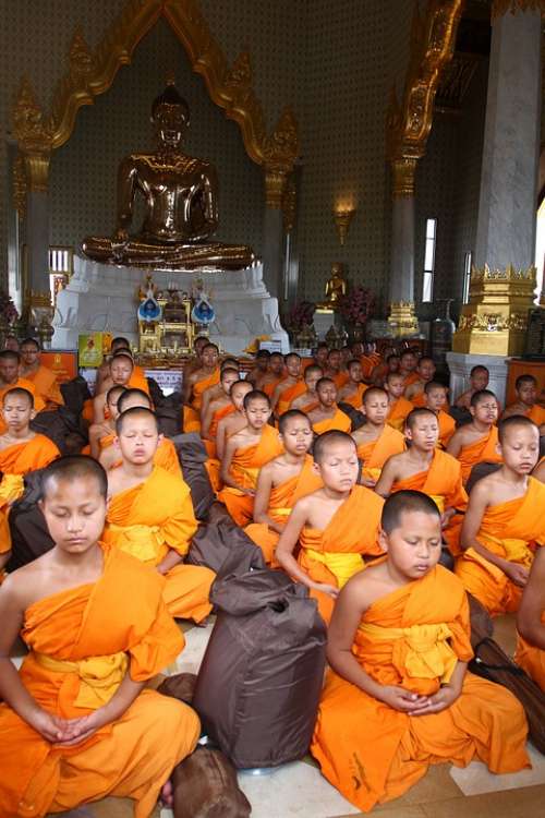 Buddhists Monks Buddhist Novice Meditate Traditions