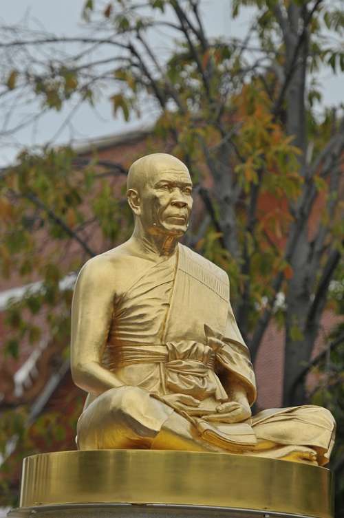 Budha Monk Gold Buddhism Phramongkolthepmuni