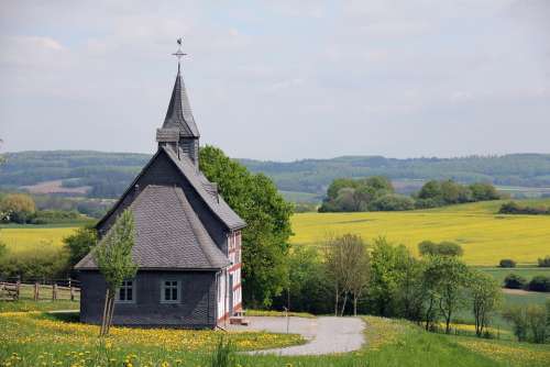 Building Church Landscape Way Path