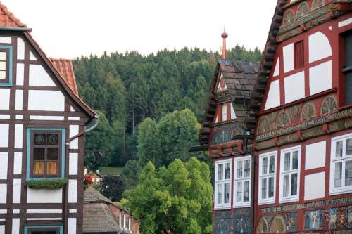 Building Village Schwalenberg Truss Fachwerkhaus