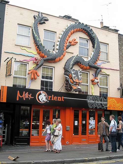 Building Facade Dragon Camden London English