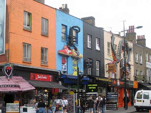 Buildings Facade Decorated Camden London English