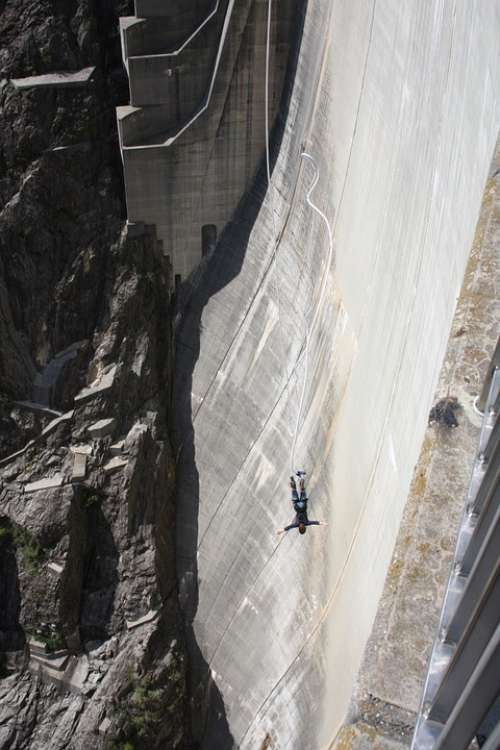 Bungee Jumping Dam Verzasca Ticino Switzerland