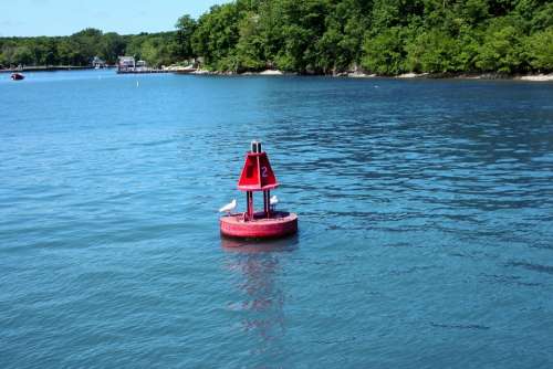 Buoy Island Float Water Blue Ripple Calm Water