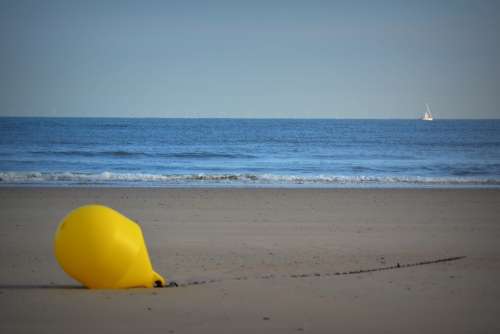 Buoy Beach Sea Yellow Buoy