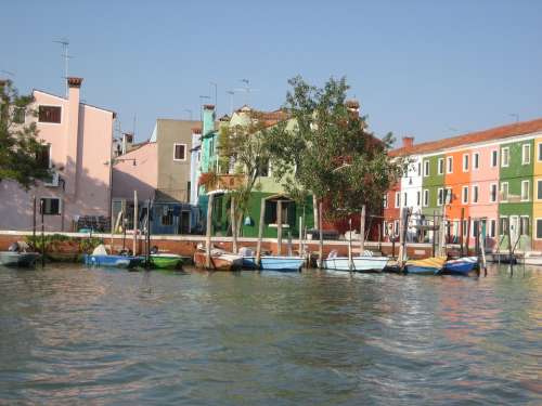 Burano Italy Culture Boats Houses