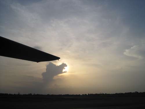 Burundi Africa Aircraft Wing Bright Sky Clouds