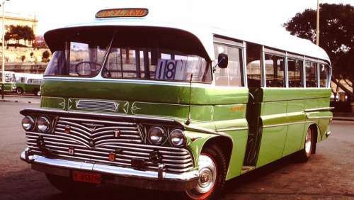 Bus Oldtimer Vehicle Chrome Green Retro Vintage