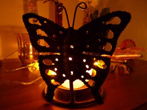 Butterfly Candle Christmas Romantic Cozy Lights