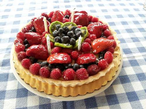 Cake Birthday Tart Dessert Pastry Fruit Gourmet