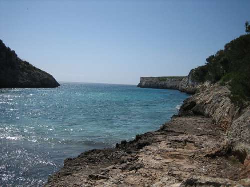 Cala Magraner Mallorca Climb Bay Sea Rock Stones