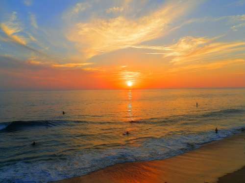 California Sunset Beach Sunset Pacific Ocean