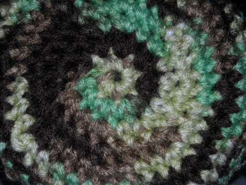 Camouflage Circle Yarn Crochet Black Green Brown