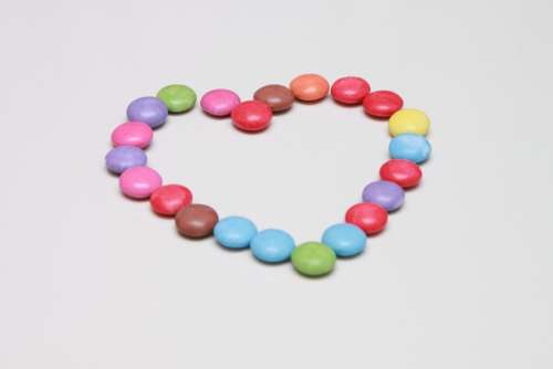 Candies Colored Heart Love Red Sweet Valentine