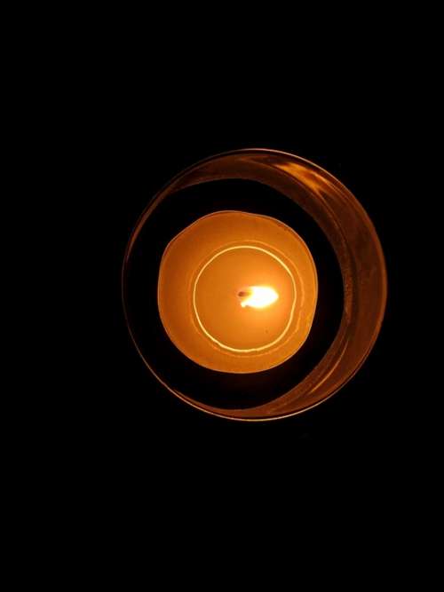 Candle Tealight Shining Flame Yellow Wax