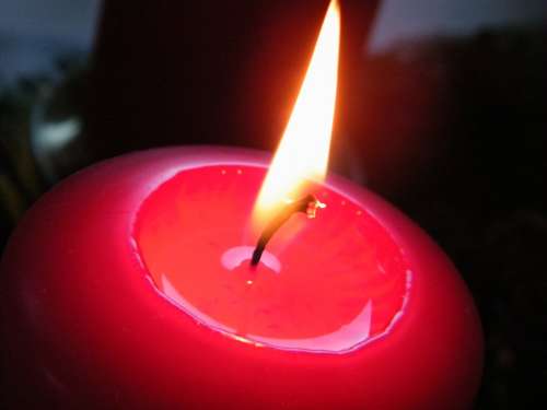 Candle Red Wax Wax Candle Heat Flame