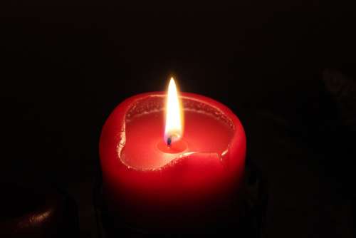 Candle Flame Red Light Burn Atmosphere Wax Candle