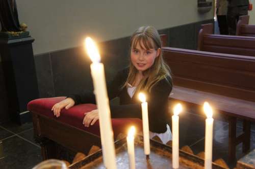 Candles Church Girl