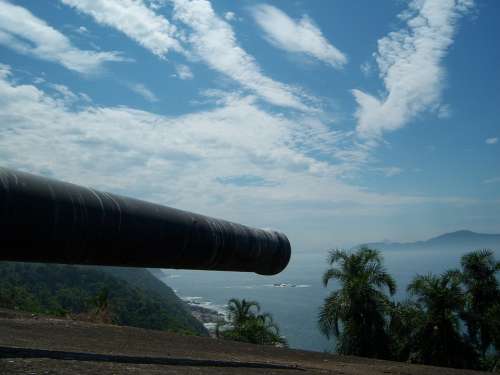 Cannon Mouth Of Cannon Strong Fortress Praia Grande