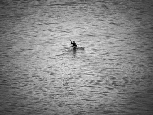 Canoe Loneliness Rowing Sea River Barca Pond