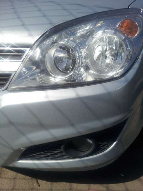 Car Front Lighthouse Silver Grid