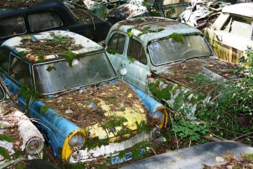 Car Cemetery Autos Old Rusted Oldtimer