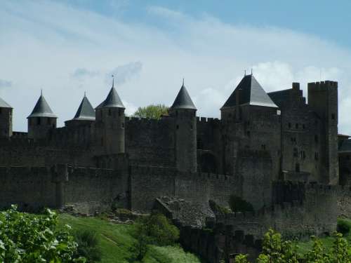 Carcassonne Castle Fortress France Old Historical