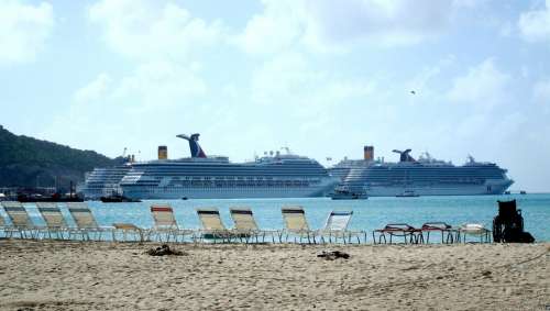 Caribbean St Maarten Sea Beach Cruise Ship