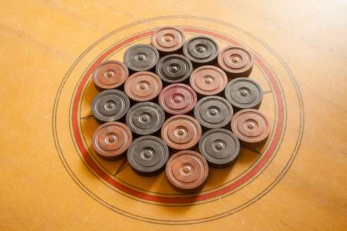 Carrom Karrom Table Game Game Pieces Coins