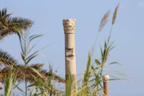 Cartago Tunisia Pillars Old Architecture Columns