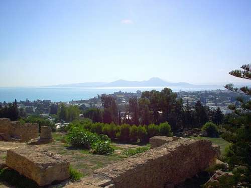 Carthage Ruins View Sunny Tunisia