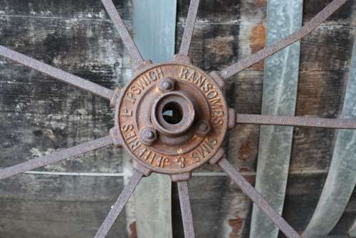 Cartwheel Spokes Wheel Vintage Steel Iron