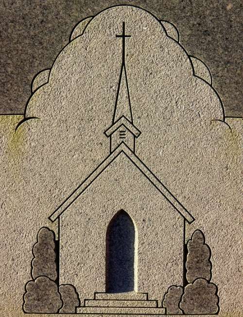 Carving Church Headstone Symbol Detail Granite