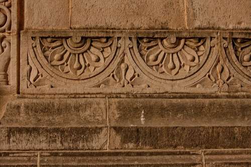 Carvings Stone Wall Ancient India Indian