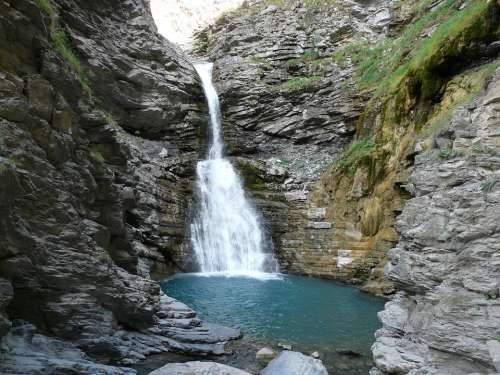 Cascade Water Waterfalls Nature Mercantour Alps