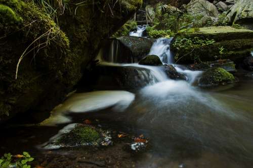 Cascade River Waterfall Cove Autumn Flowing Water