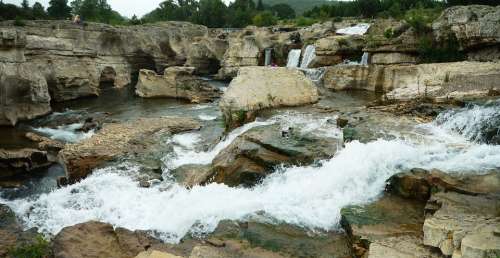 Cascade Of Sautadet Rapids River Ceze Nature Water