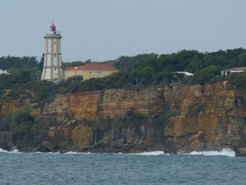 Cascais Portugal Rock Sea Coast Wave Atlantic