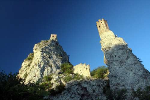 Castle Devin Bratislava Slovakia Watchtower Rock