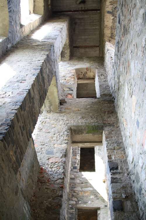 Castle Masonry Wall Stone Perspective Ruin Decay