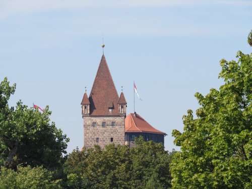 Castle Tower Middle Ages Nuremberg Square Tower