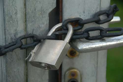 Castle Chain Padlock Secure Closed Blocked To