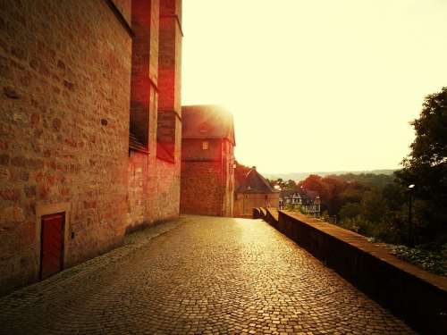 Castle Marburg Sun Away Wall Germany Sublime