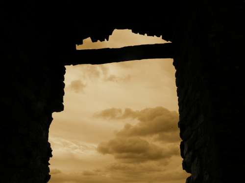 Castle Heaven Shadow Clouds Window Middle Ages