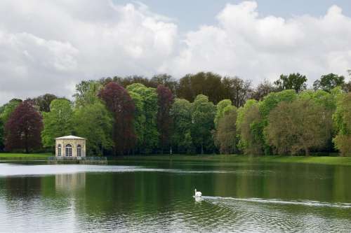 Castle Fontainebleau Schlossgarten Pond Garden