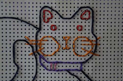 Cat Tinker Embroidery Kindergarten Child Children