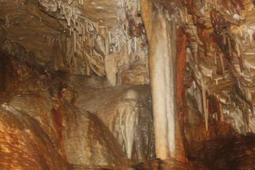Cave Cavern Columns Nature Stalactites Stalagmites