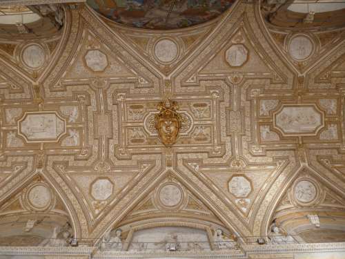 Ceiling Vatican St Peters Detail Papal Crest