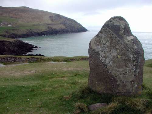 Celtic Ireland Stone Menhir Artifact Cliffs
